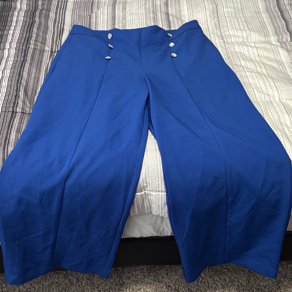 New York & Company Royal Blue Wide-Leg Pants